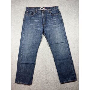 Levis 505 Mens 40x32 Blue Regular Fit Straight Leg Medium Wash Denim Jeans